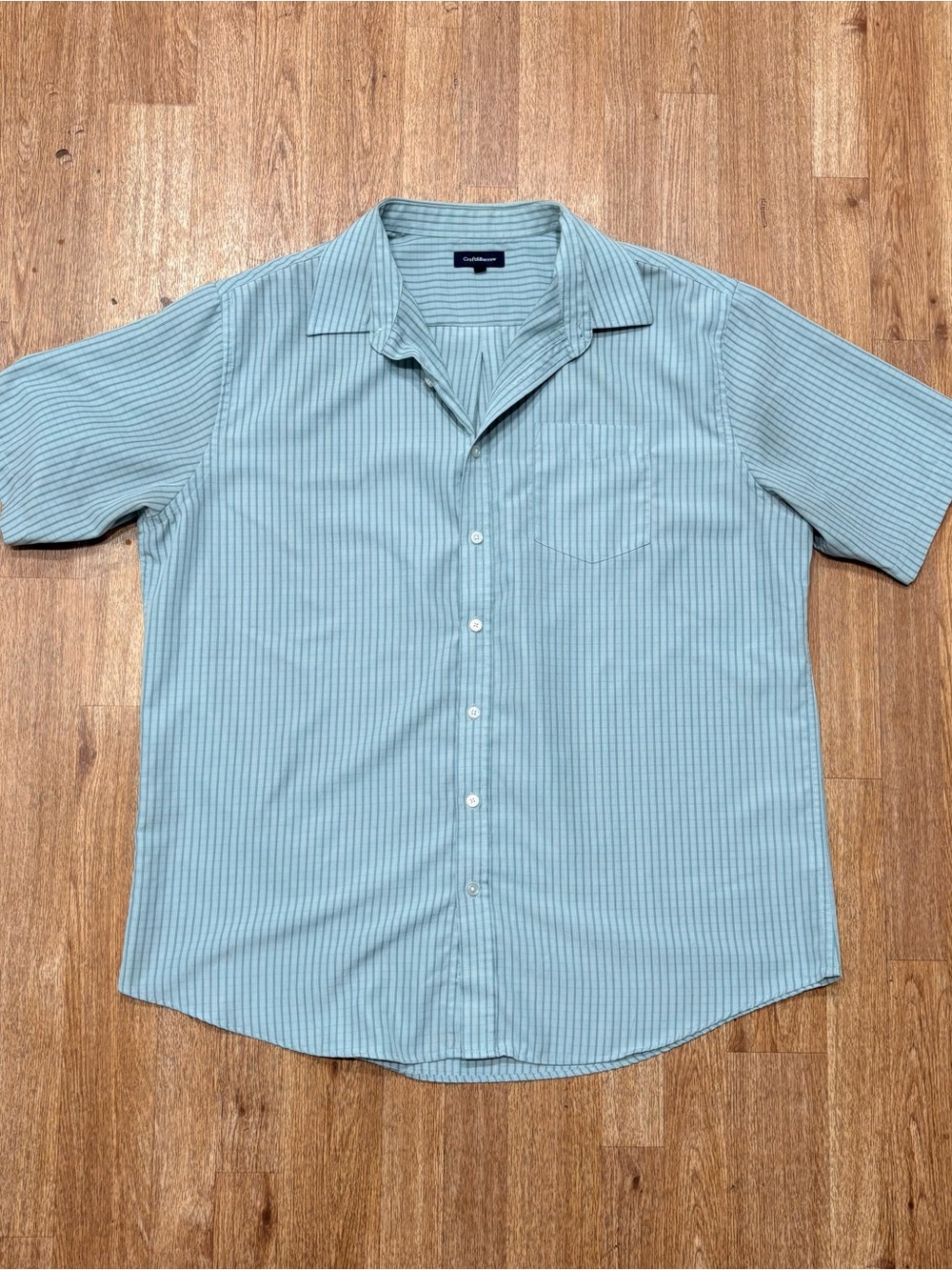 croft & barrow Light Blue Striped Short-Sleeve Button-Down Shirt